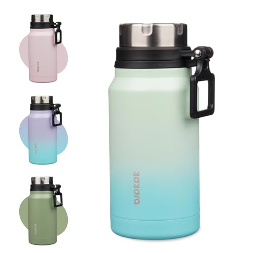 Image of BJPKPK 24oz Insulated Water Bottle, Stainless Steel Bottle with Handle | Vacuum Insulated Bottle with Leak-Proof BPA-Free Design, Keeps Drinks Cold & Hot for Gym, Office, Travel & Daily Use
