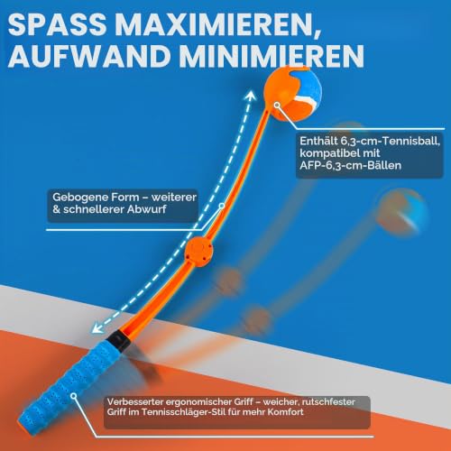 ALL FOR PAWS Hundeballwerfer, faltbarer Tennisballwerfer, Apportierballwerfer mit bequemem Griff, 6,3 cm Ball im Lieferumfang enthalten