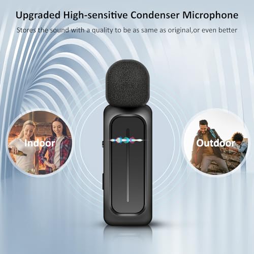 Ecomxia 2 Pcs Wireless Lavalier Microphone For Iphone Ipad Android With Charging Case 7H Clip On Lapel Microphone Wireless For Video Recording Vlogging thumb #3