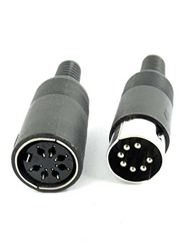 Conector DIN hembra y macho 7 pines, set x2 miniatura 2