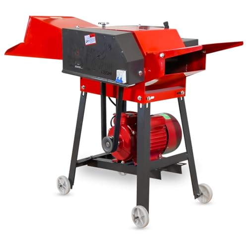 Image of Balwaan Krishi Electric Chaff Cutter | 2.2kW /3HP Motor | 1000 kg /h Output | 4 Blade with Motor and Gear System with Wheels | Suitable for Both Dry & Wet Grass | CH-300