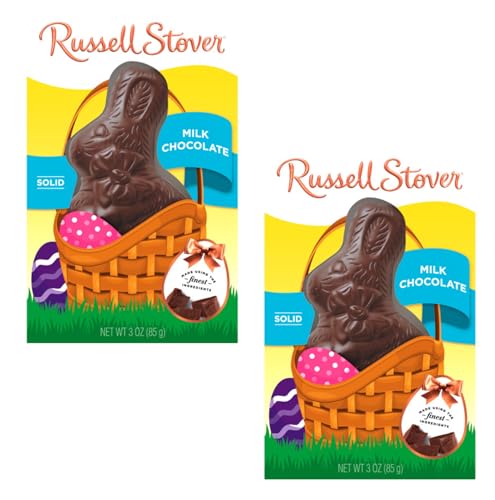 Russell Stover Milk Chocolate Bunnies - Pack of 2 - Solid Milk Chocolate - Perfect for Easter...