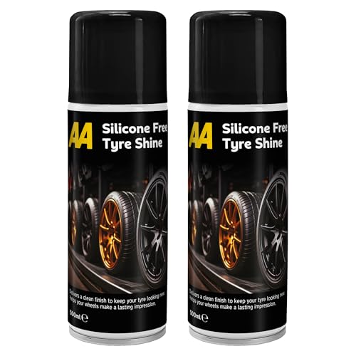 AA Tyre Shine Silicone-Free, 2 x 500 ml, Clean Finish, Aerosol Spray