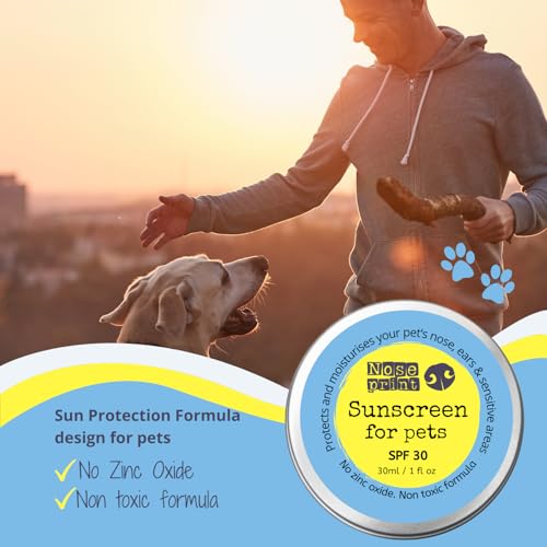 Noseprint LSF 50 Sonnenschutzbalsam für Haustiere 30 ml in Dose, feuchtigkeitsspendender Sonnenschutz für Hunde und Katzen, ungiftige Formel, Hundenasen- und Pfotenbalsam, Sonnencreme
