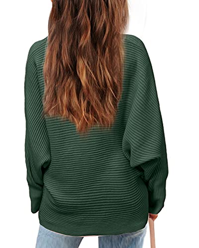 Image of Mafulus Girl's Oversized Turtleneck Fall Sweaters Kids Batwing Long Sleeve Slouchy Chunky Cute Pullover Jumper Shirts 5-14T