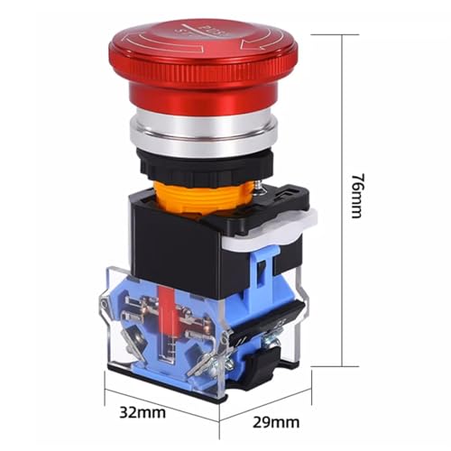 Bouton arrêt d'urgence LA38 22mm 10A de commutation étanche