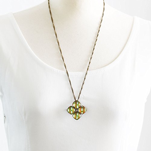 Tamarusan Brooch Necklace Cicada Green Resin 2Way Handmade #TOP5