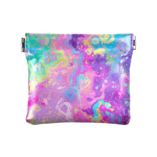 Splatter Paint Coin Purse Leather Pouch Change Purse, Squeeze Coin Pouch for Cards, Keys & Lipsticks, Unisex