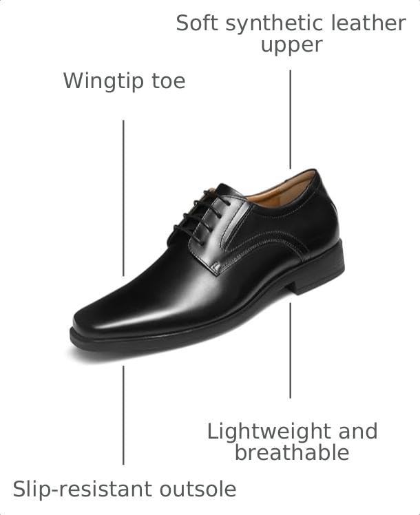 Image of Mens Oxford Leather Business Casual Shoes | Office Shoes