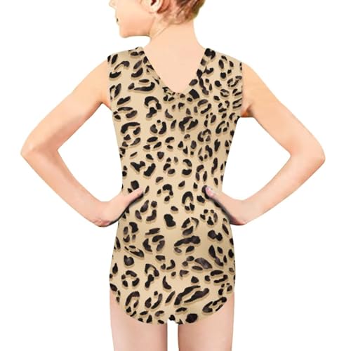 Image of INSTANTARTS Leopard Leotard Girl Gymnastics Toddler Tank Biketards One Piece