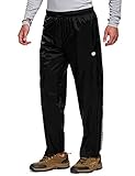 FitsT4 wasserdichte Regenhose Herren Leichte Regenhose Winddichte Outdoorhose zum Wandern Camping Golf, schwarz, Gr.3XL