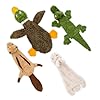 Best Pet Supplies Squeaky Dog Toys with Soft Durable Fabric for Small, Medium and Large Pets Interactive Toy for Indoor Play, Supports Active Biting and Play – 4 Figures, Small