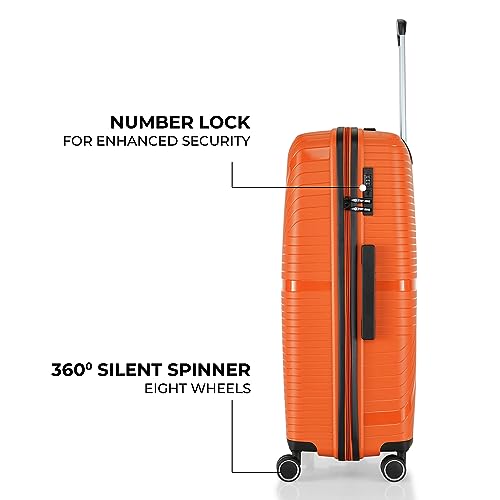 Image of Stony Brook by Nasher Miles Axis Hard-Sided Polypropylene Check-in Luggage Orange 28 inch |75cm Trolley Bag