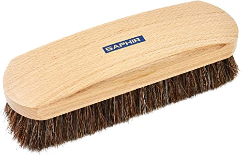 Saphir Beauté Du Cuir 8" Natural Horsehair Brush (21cm), Brown, 7"