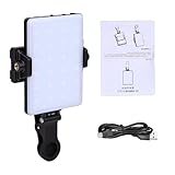 Andoer Portable Selfie Light LED RGB Video Lights with Front and Back Clamp for Smartphones Tablets Laptops