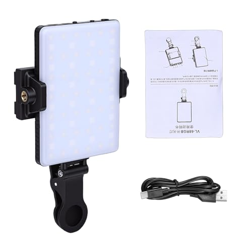 Andoer Portable Selfie Light LED RGB Video Lights with Front and Back Clamp for Smartphones Tablets Laptops