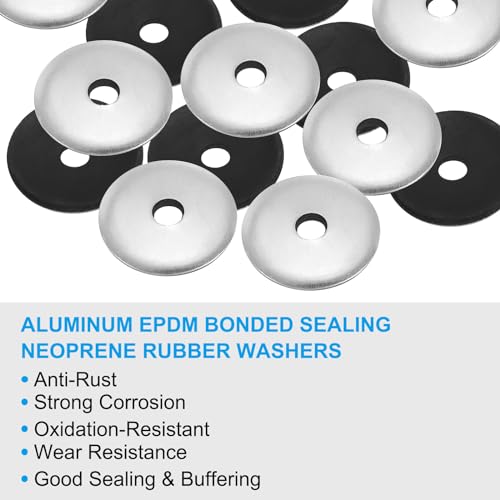Patikil PTA240124TT001437 1/4"X1 1/6 Inch Aluminum Epdm Bonded Sealing Neoprene Rubber Sealing Washers thumb #2