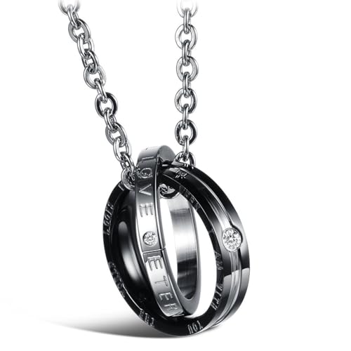 Collier double ring en acier inoxydable au design intemporel pour un style élégant
