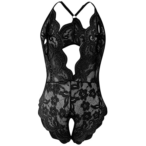 Damen Spitzen Push Up BH Sets Panties Zweiteiliger Nachtwäsche Babydoll Unterwäsche Damen Dessous Sexy Set Lingerie Outfit mit Tanga Reizwäsche Body Suit Unterwäsche BH V Ausschnitt Plus Size Bra Cover