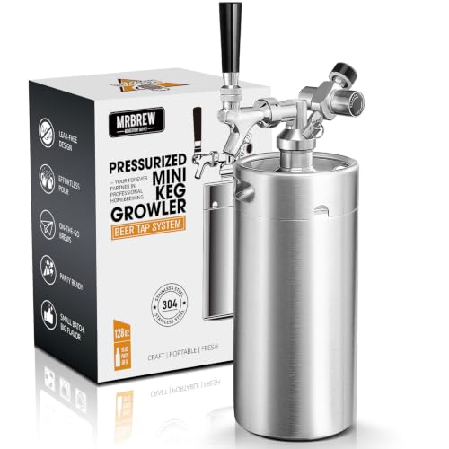 MRbrew 128oz Mini Keg Growler Mini Kegerator Draft Beer Dispenser System