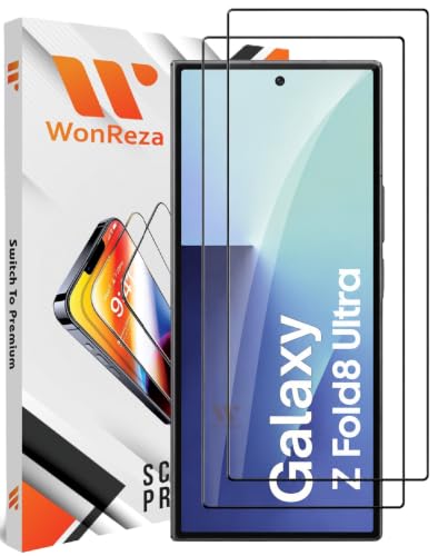 Image of Pack 2 - Tempered Glass Compatible with Samsung Galaxy Z Fold 8 Ultra 5G Edge to Edge 9H Hardness | Case-Friendly Screen Guard Protector- Installation Kit
