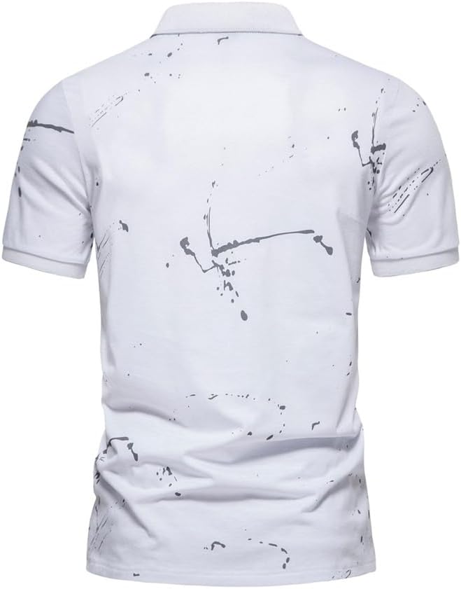 Men's Shirt Short Sleeve Button Down Lapel Top Casual Slim Fit T