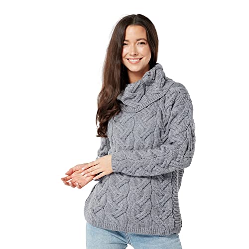 Image of Soft Merino Chunky Cable Cowl Aran Sweater by Aran Woollen Mills
