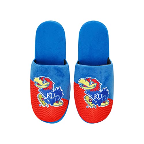 Image of FOCO Oklahoma Sooners NCAA Mens Team Logo Staycation Slippers