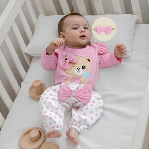 Fernvia Western Newborn Baby Girl Clothes Long Sleeve Letter Print Romper Animal Print Pants Headband 3Pcs Outfits Sets3