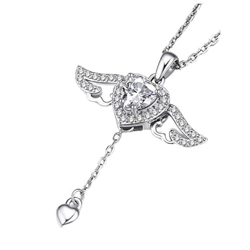 MomentWish 925 Sterling Silver Moissanite Necklace for Women D Color VVS1 Dancing Moissanite Necklaces Fashion Jewelry for Women Anniversary Gifts（0.5/1Carat）