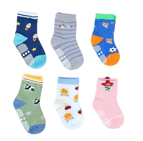 Image of NEOBABY Dotted Anti Slip Grip Socks for 1 Year to 5 Years Kids Boys & Girls (Assorted /Random Designs)
