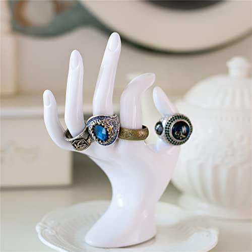 Image of Maxsirui Hand Form Ring Holder Jewelry Display Organization Rack Bracelet Ring Watch Stand Support Aesthetic Y2k Room Decor (White)
