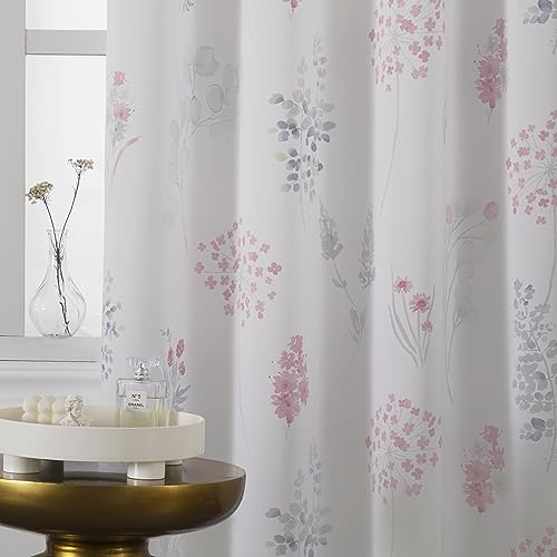 Xtmyi WFC-GGPIGR-3445 Pink Curtains For Girls Bedroom Kids Room,Floral Boho 80% Blackout Short Curtains For Kitchen Window Bathroom Bunk Bed Dorm,45 Inch Length,Set Of 2 Panels thumb #7