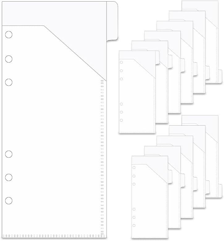 6 Hole A6 Binder Dividers with Pockets and Tabs for