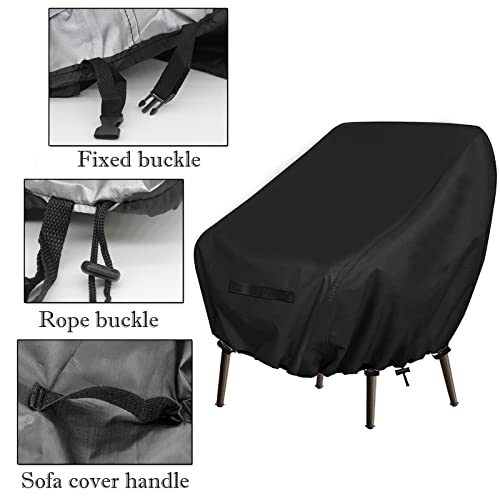 Timisea Patio Chair Covers,Garden Stacking Chair Cover,Patio Seat Covers,Garden Chair Covers,Waterproof Heavy Duty Outdoor Furniture Cover - Image 2