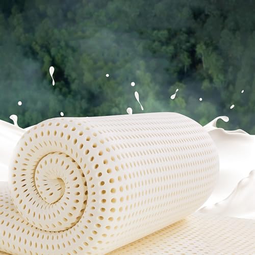 NAKEAH Colchón de látex Natural, Suave 100% Natural, Plegable, Blando, 135x190cm, Individual