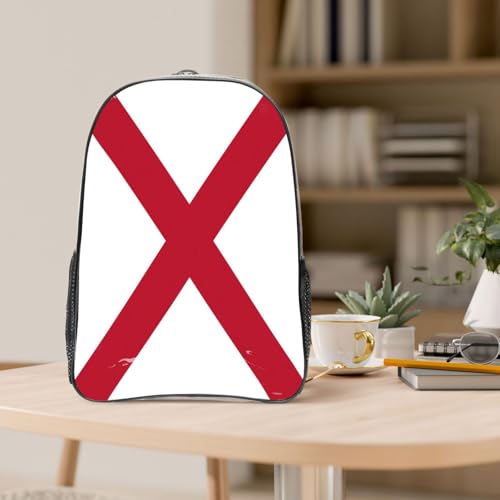 Sac à dos transparent noir imprimé drapeau Alabama avec poches intégrées - 5