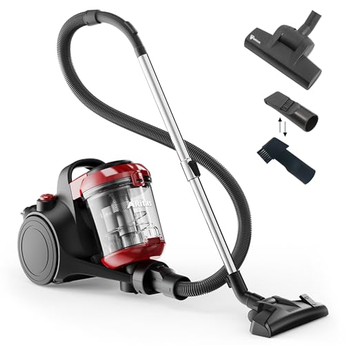 Akitas C10T 850W Beutelloser Staubsauger ohne Beutel Cat and Dog Tierhaare,Staubsaugerzylinder mit Deutschem Wessel Werk,28cm Breite Große Turbokopf-Spinnbürste