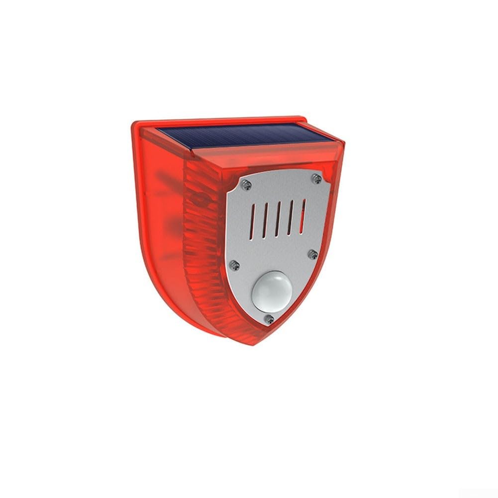 Solar Outdoor Alarm, Dog Barking&Gunshot Sound, 3 Work Modes Strobe Light With USB, 95 * 80CM, For Home, Villa, Yard, Chicken, Farm(C)