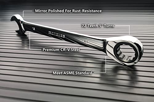 Ironcube Ratcheting Combination Wrench Set, Sae, 8-Piece, 5/16" To 3/4", Chrome Vanadium Steel, With Carrying Bag #TOP3