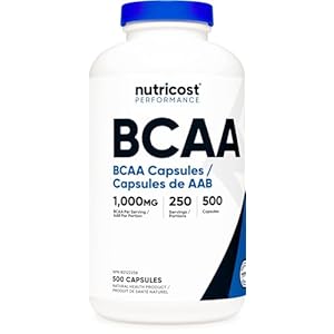 Nutricost BCAA Supplement (1000mg) 500 Capsules – 2:1:1 Branched Chain Amino Acids – Gluten-Free, Non-GMO
