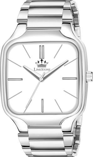 Image of LIMESTONE Classic Series Men Analog Watch - Stainless Steel Mesh Strap with Elegant Dial & Roman Numerals | Quartz Wristwatch for Casual & Formal Wear