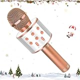 KEWUZY Microfono Karaoke Bluetooth, Karaoke Portatile Wireless, 3 4 5 6 7 8 9 10 11 12 Anni agazzi Ragazze Microfono Regalo Giocattoli