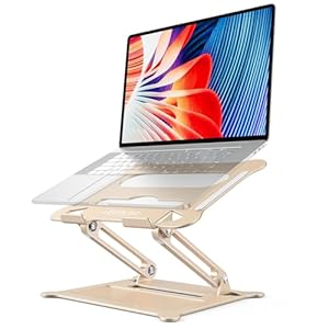 Urmust Laptop-Notebook-Ständer, verstellbar, Ultrabook-Ständer, tragbar, kompatibel mit MacBook Air Pro, HP, Dell, XPS, Lenovo, alle Laptops 10-15,6 Zoll (25,4–39,6 cm), Hellgold