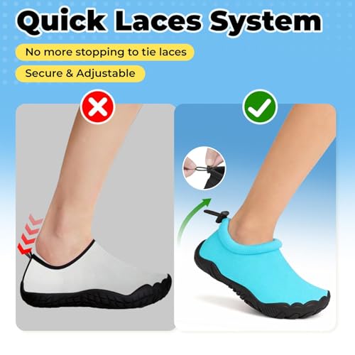 Image of Mishansha Kids Water Shoes Quick-Dry Wide Toe Box Non-Slip Barefoot Shoes Beach Pool Swim Shoes