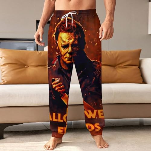Men's Pants Halloween Michael Myers Lightweight Lounge Casual Pants with Pockets Sweat Pants for Men2