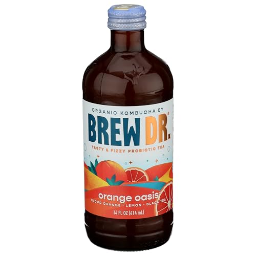 BREW DR Organic Orange Oasis Kombucha, 14 FZ