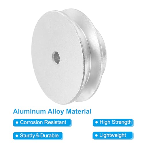 PATIKIL V-Riemenscheibe 4mm Feste Bohrung 40mm Außendurchmesser Einfachrille Riemenscheibe Aluminiumlegierung V-Rille Antriebsscheibe Für Motorwelle 1-3MM PU Rundriemen