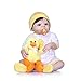 STKASE® 22 Pulgadas 60cm Reborn Bebé Muñecas Suave Vinilo de Silicona Renacer Lifelike Recién Nacido Magnética Boca Niño Niña Regalo Juguete Muñecos Bebé para niños Mayores de 3 años