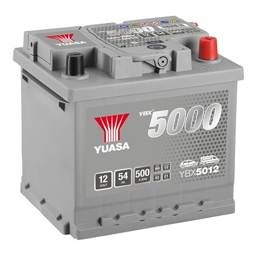 Yuasa YBX5012 12V 54Ah 500CCA SMF Silver Sealed Maintenance Free High Performance Car Battery